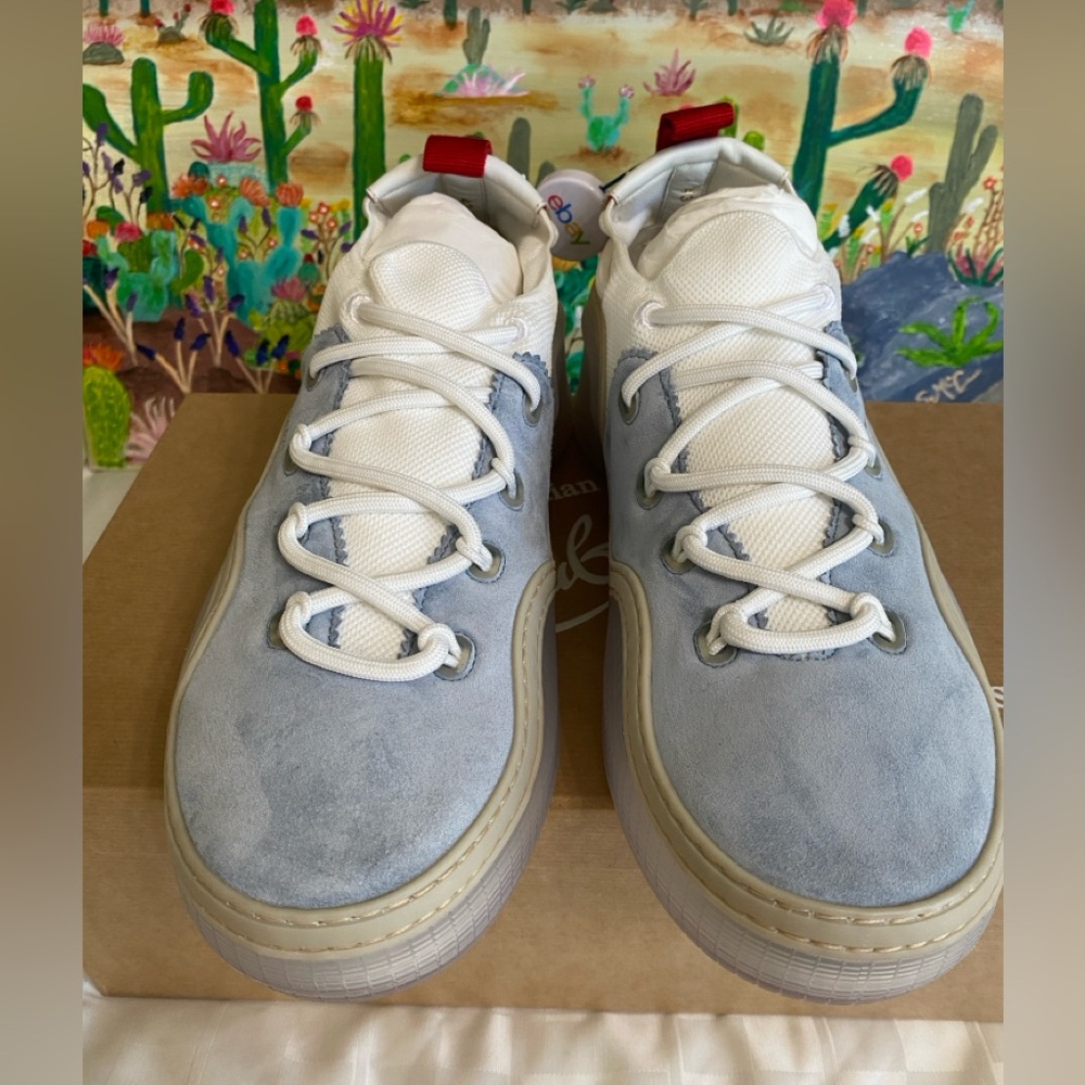 Christian Louboutin Arpoador Flat, Suede Sneakers, Blue/Wht, Men’s EU 43/US 10 - Picture 4 of 16